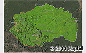 Satellite 3D Map of Cuyuni/mazaruni, darken, semi-desaturated