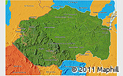 Satellite 3D Map of Cuyuni/mazaruni, political outside