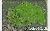 Satellite 3D Map of Cuyuni/mazaruni, semi-desaturated