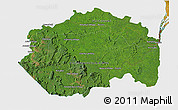 Satellite 3D Map of Cuyuni/mazaruni, single color outside