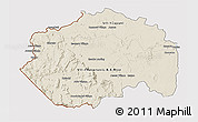Shaded Relief 3D Map of Cuyuni/mazaruni, cropped outside