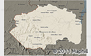 Shaded Relief 3D Map of Cuyuni/mazaruni, darken