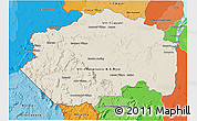 Shaded Relief 3D Map of Cuyuni/mazaruni, political shades outside