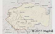 Shaded Relief 3D Map of Cuyuni/mazaruni, semi-desaturated