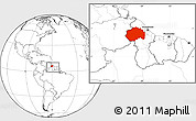 Blank Location Map of Cuyuni/mazaruni, within the entire country