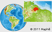 Physical Location Map of Cuyuni/mazaruni, within the entire country