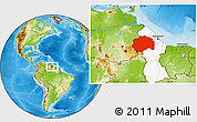 Physical Location Map of Cuyuni/mazaruni, highlighted country