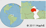 Savanna Style Location Map of Cuyuni/mazaruni, highlighted country