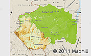 Physical Map of Cuyuni/mazaruni, shaded relief outside
