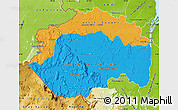 Political Map of Cuyuni/mazaruni, physical outside
