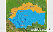 Political Map of Cuyuni/mazaruni, satellite outside