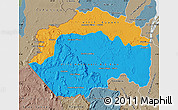 Political Map of Cuyuni/mazaruni, semi-desaturated