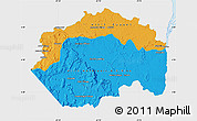 Political Map of Cuyuni/mazaruni, single color outside