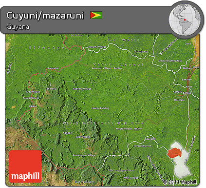 Satellite Map of Cuyuni/mazaruni