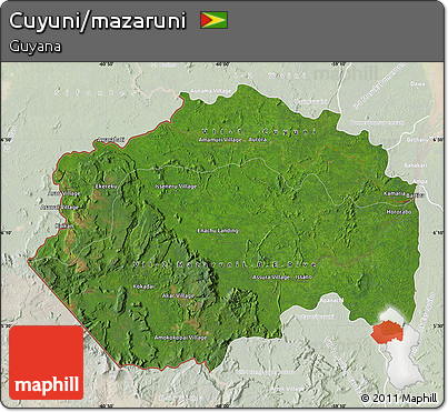 Satellite Map of Cuyuni/mazaruni, lighten