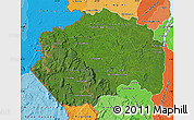 Satellite Map of Cuyuni/mazaruni, political shades outside
