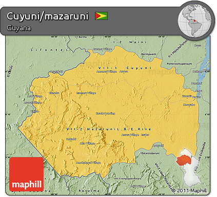 Savanna Style Map of Cuyuni/mazaruni