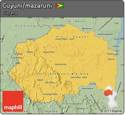 Savanna Style Map of Cuyuni/mazaruni