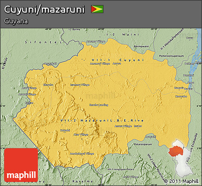 Savanna Style Map of Cuyuni/mazaruni