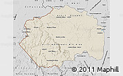 Shaded Relief Map of Cuyuni/mazaruni, desaturated
