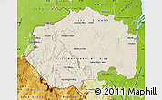 Shaded Relief Map of Cuyuni/mazaruni, physical outside