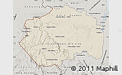 Shaded Relief Map of Cuyuni/mazaruni, semi-desaturated