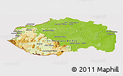 Physical Panoramic Map of Cuyuni/mazaruni, cropped outside