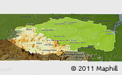 Physical Panoramic Map of Cuyuni/mazaruni, darken