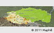 Physical Panoramic Map of Cuyuni/mazaruni, darken, semi-desaturated