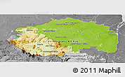 Physical Panoramic Map of Cuyuni/mazaruni, desaturated