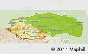 Physical Panoramic Map of Cuyuni/mazaruni, lighten