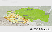 Physical Panoramic Map of Cuyuni/mazaruni, lighten, semi-desaturated