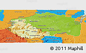 Physical Panoramic Map of Cuyuni/mazaruni, political outside