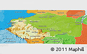 Physical Panoramic Map of Cuyuni/mazaruni, political shades outside
