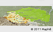 Physical Panoramic Map of Cuyuni/mazaruni, semi-desaturated