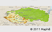 Physical Panoramic Map of Cuyuni/mazaruni, shaded relief outside