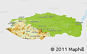 Physical Panoramic Map of Cuyuni/mazaruni, single color outside