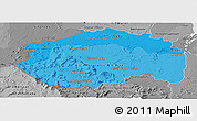 Political Shades Panoramic Map of Cuyuni/mazaruni, desaturated