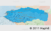 Political Shades Panoramic Map of Cuyuni/mazaruni, lighten