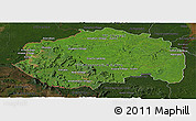 Satellite Panoramic Map of Cuyuni/mazaruni, darken