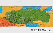 Satellite Panoramic Map of Cuyuni/mazaruni, political outside