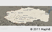 Shaded Relief Panoramic Map of Cuyuni/mazaruni, darken