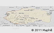 Shaded Relief Panoramic Map of Cuyuni/mazaruni, desaturated