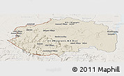 Shaded Relief Panoramic Map of Cuyuni/mazaruni, lighten