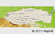 Shaded Relief Panoramic Map of Cuyuni/mazaruni, physical outside