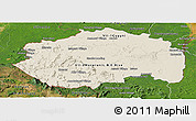 Shaded Relief Panoramic Map of Cuyuni/mazaruni, satellite outside