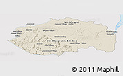 Shaded Relief Panoramic Map of Cuyuni/mazaruni, single color outside