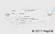 Silver Style Panoramic Map of Cuyuni/mazaruni, single color outside