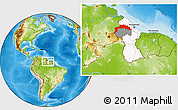 Physical Location Map of VII-1  Cuyuni, highlighted country, highlighted parent region, within the entire country