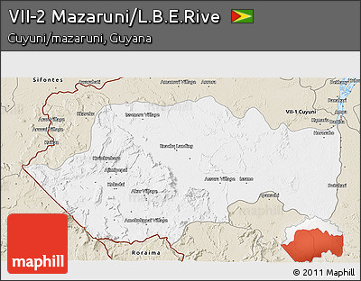 Classic Style 3D Map of VII-2 Mazaruni/L.B.E.Rive